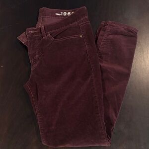 GAP Women's Corduroy legging Jeans - Deep Burgundy